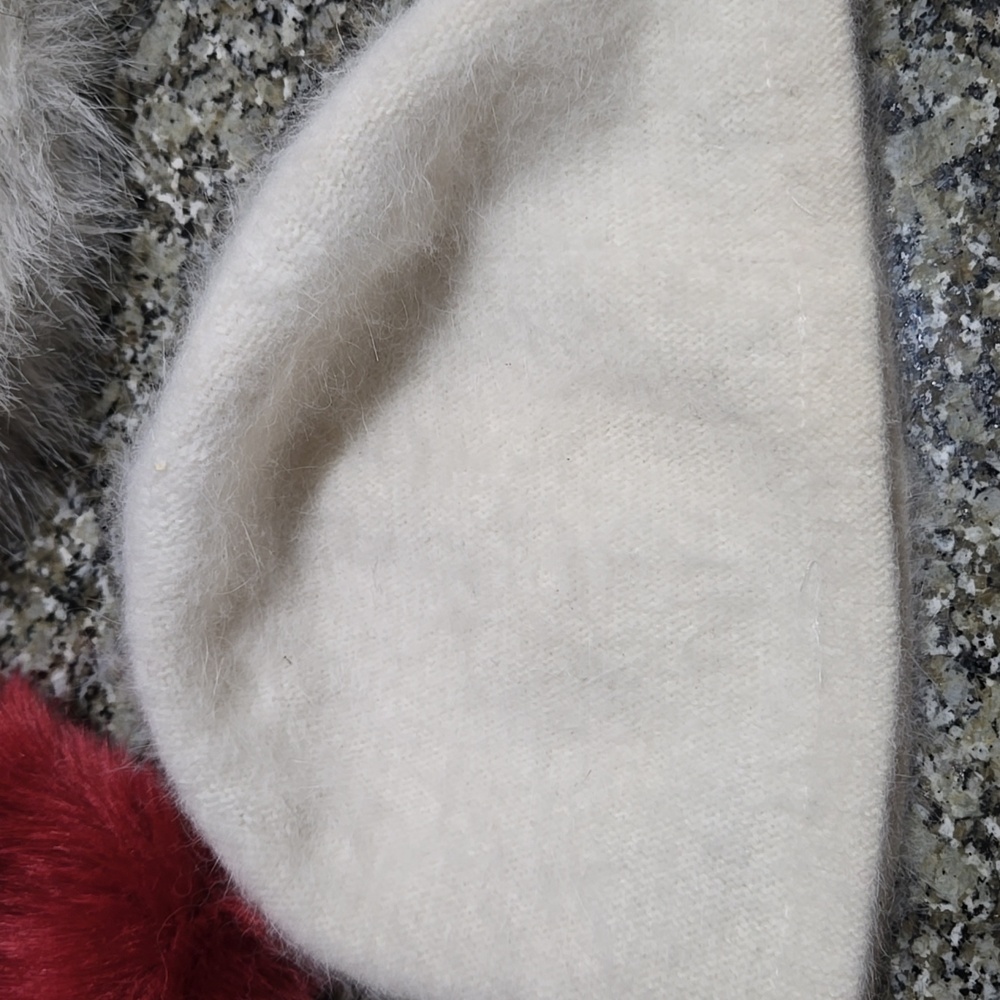 Andree Cream Angora Wool Blend Beanie